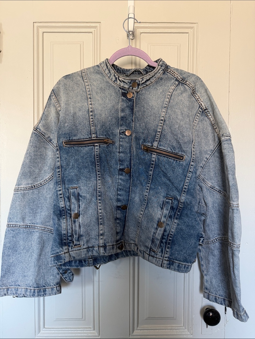 Dia Denim Moto Jacket Button-Up Jacket
